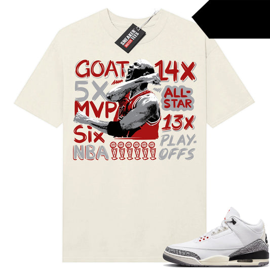 White Cement 3s to match Sneaker Match Tees Sail MJ Accolades Victory