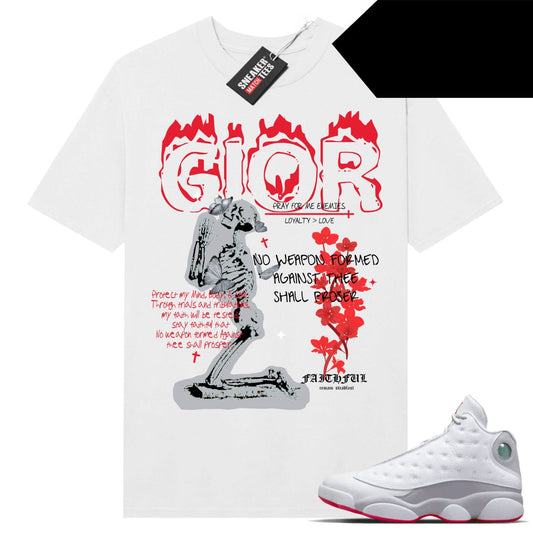 Wolf Grey 13s shirts to match Sneaker Match Tees White No Weapon