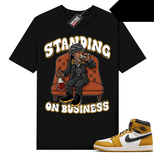 Yellow Ochre 1s Sneaker Tees Matching Black Tee Katt Williams Club Shay Shay