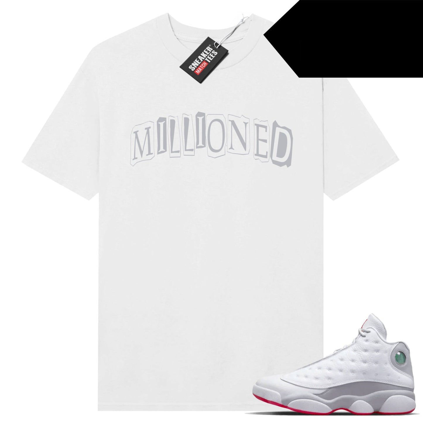 Wolf Grey 13s shirts to match Sneaker Match Tees White Millioned