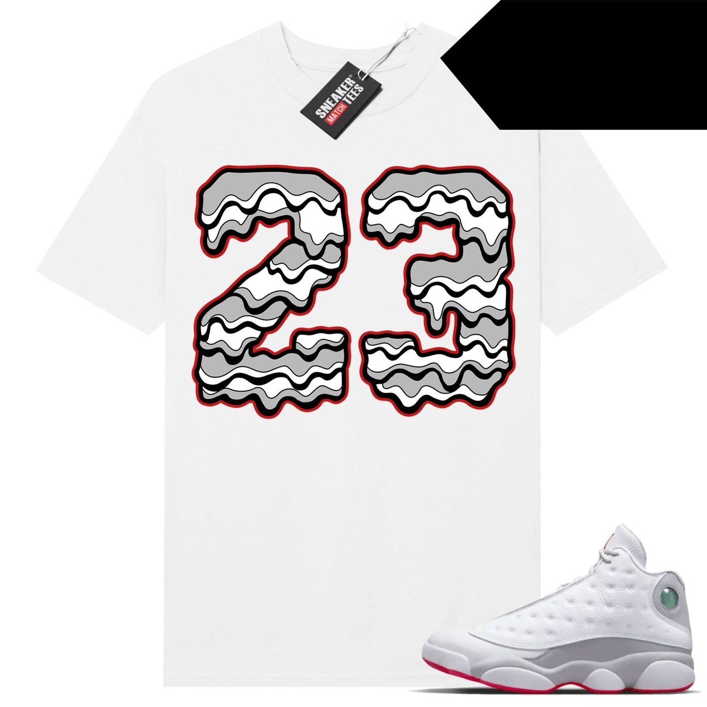 Wolf Grey 13s shirts to match Sneaker Match Tees White 23 Drippy