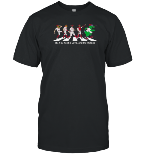 Adult Philadelphia Phillies Abbey Road All You Need Is Love And the Phillies T-Shirt