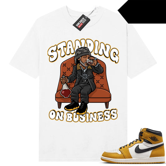 Yellow Ochre 1s Sneaker Tees Matching White Tee Katt Williams Club Shay Shay