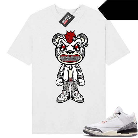 White Cement 3s to match Sneaker Match Tees White Rebels Bear toon