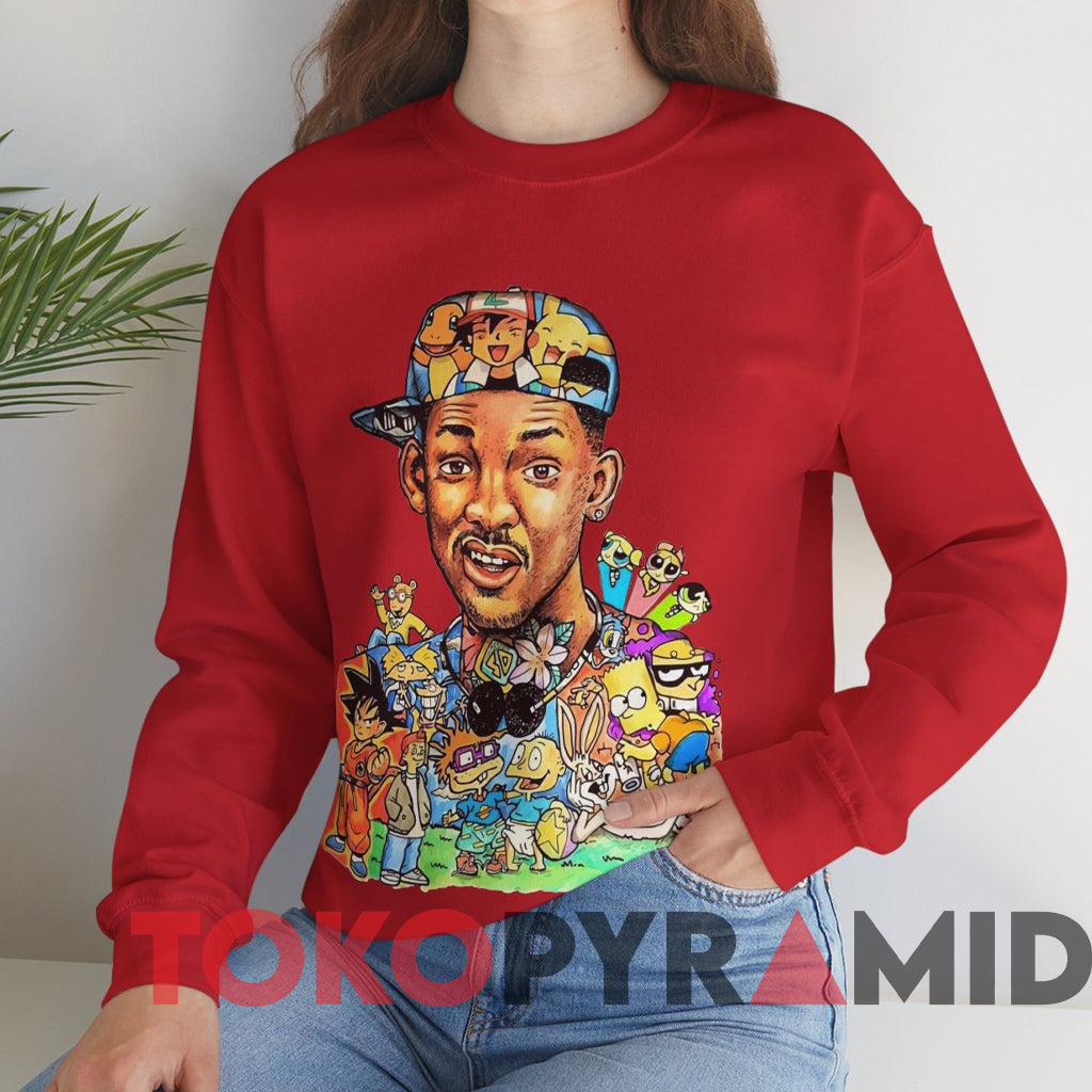 Will Smith Mashup Cartoon Characters T-shirt