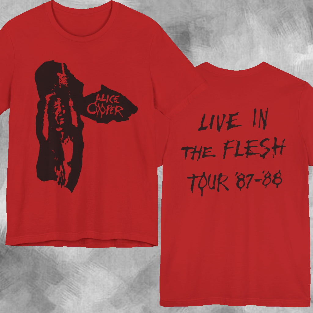 80s Vintage Alice Cooper Live In The Flesh Tour Shirt