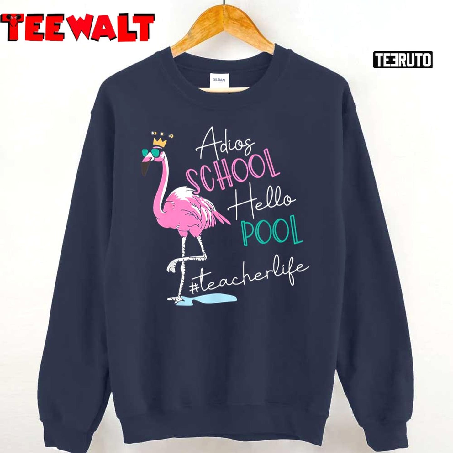 Adios School Hello Pool Flamingo Teacher Teacherlife Unisex T-Shirt