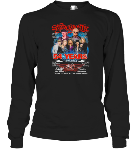 Aerosmith 54 Years 1970 2024 Thank You For The Memories Signatures T-Shirt