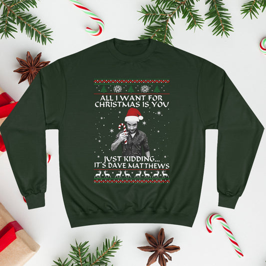 All I Want For Christmas Is You Just Kidding It's Dave Matthews Sweatshirt