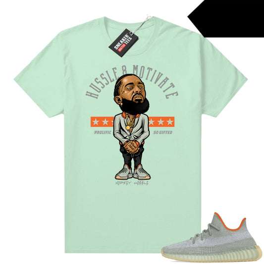 Yeezy 350 Desert Sage Mint shirts to match Sneaker Match Tees Mint Hussle Motivate