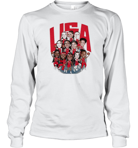 2024 USA Basketball Players Caricature T-Shirt