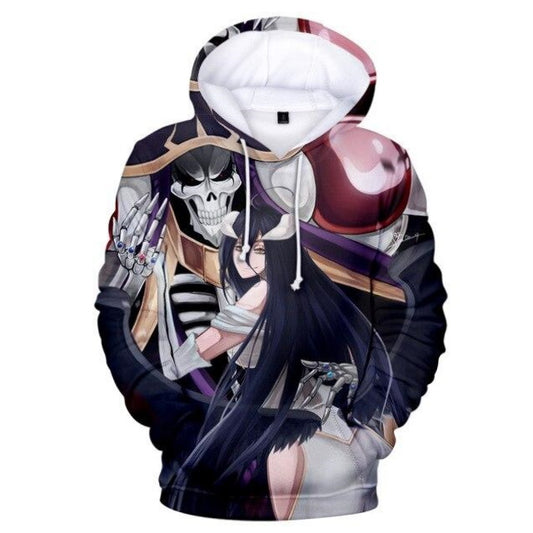 Albedo and Ainz Ooal Gown Overlord 3D Zip Hoodie