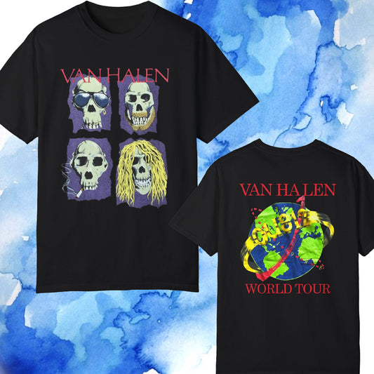 Vintage Van Halen OU812 Album Skulls Rock T-shirt