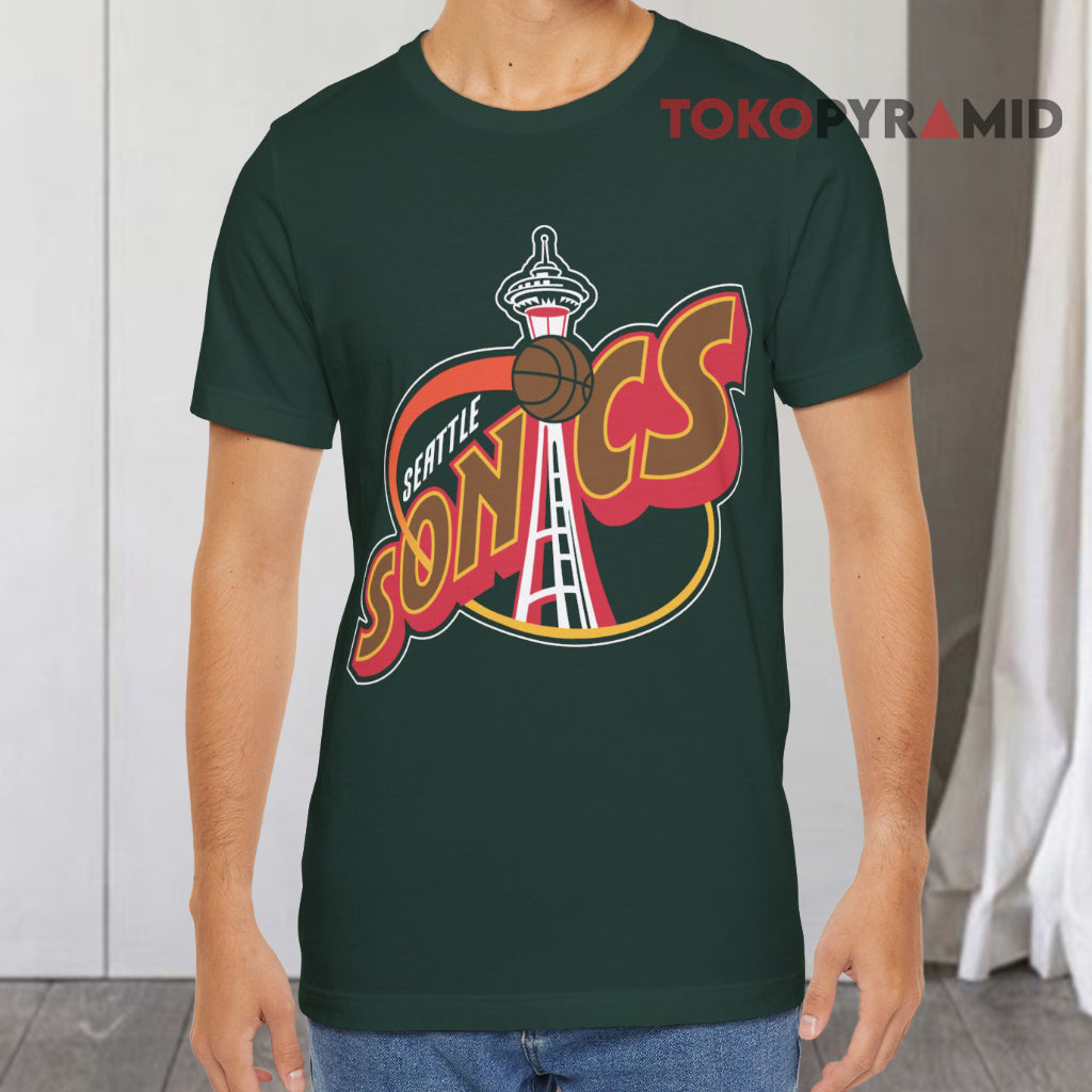 90's Vintage Seattle Sonics NBA Team Big Logo Shirt