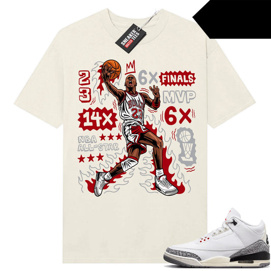 White Cement 3s to match Sneaker Match Tees Sail MJ Flair