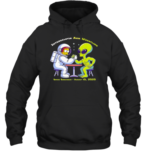 Alien Arm Wrestle With Astronaut Space Showdown August 2525 T-Shirt