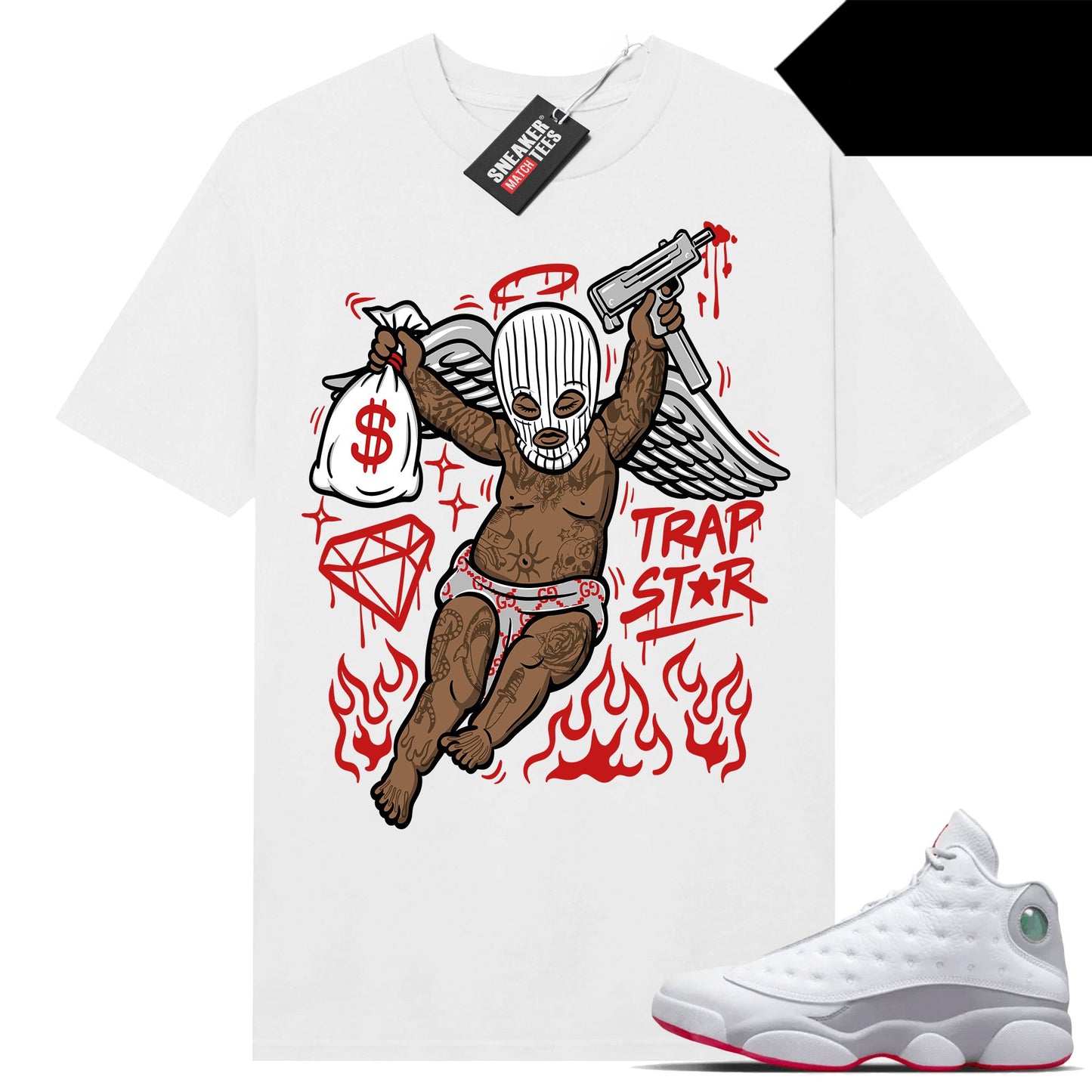 Wolf Grey 13s shirts to match Sneaker Match Tees White Trapstar Angel