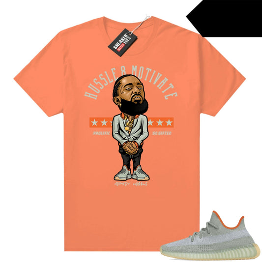 Yeezy 350 Desert Sage Mint shirts to match Sneaker Match Tees Orange Hussle Motivate