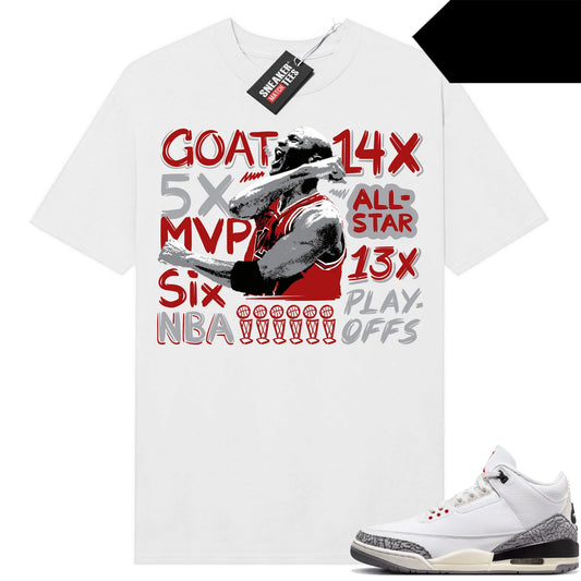 White Cement 3s to match Sneaker Match Tees White MJ Accolades Victory