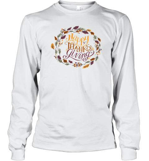 Wreath Happy Thanksgiving Teacher T-Shirt