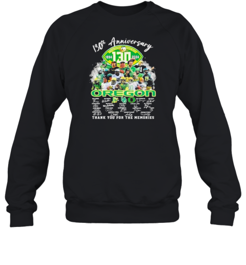 130th Anniversary 1894 2024 Oregon Ducks Thank You For The Memories Signatures T-Shirt