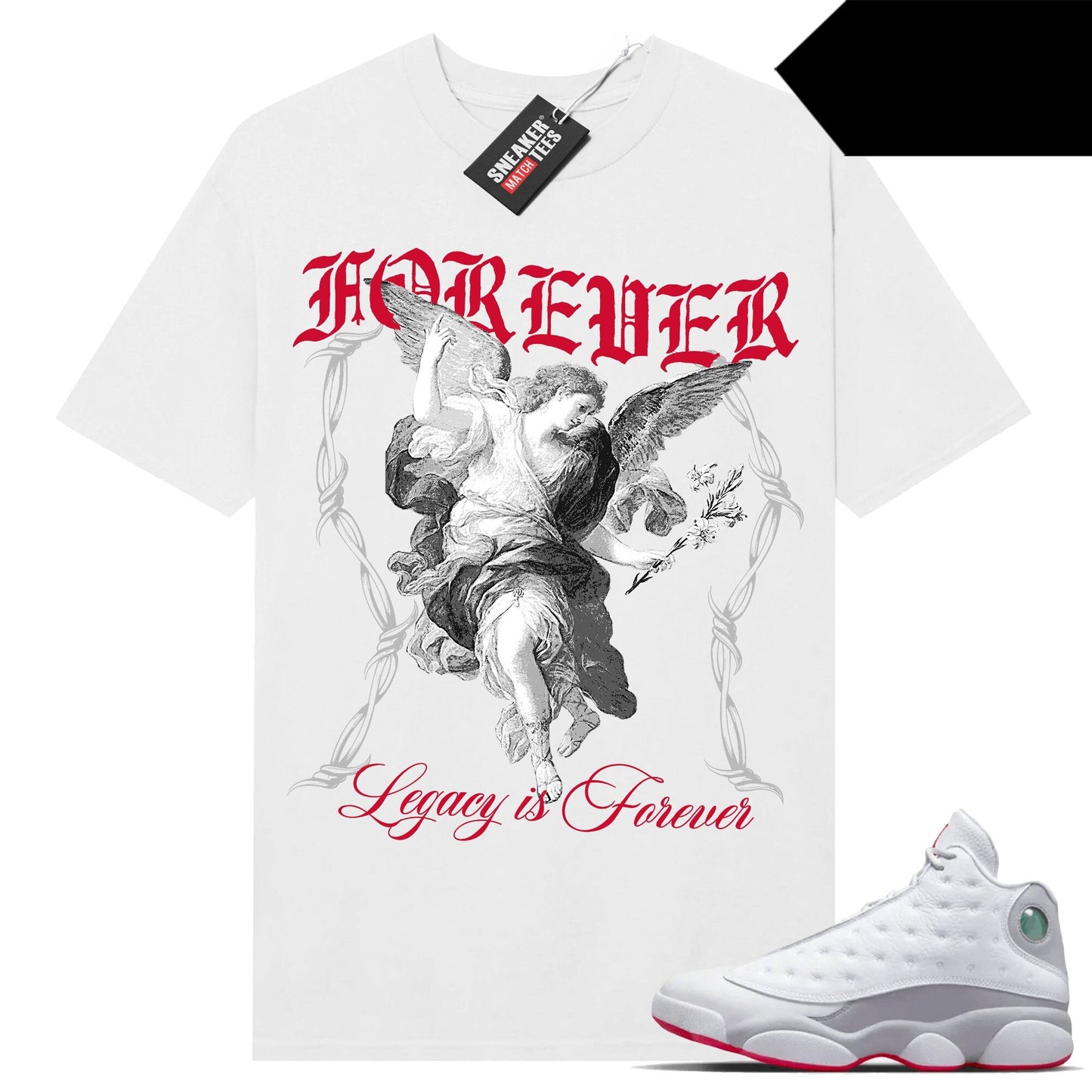 Wolf Grey 13s shirts to match Sneaker Match Tees White Legacy