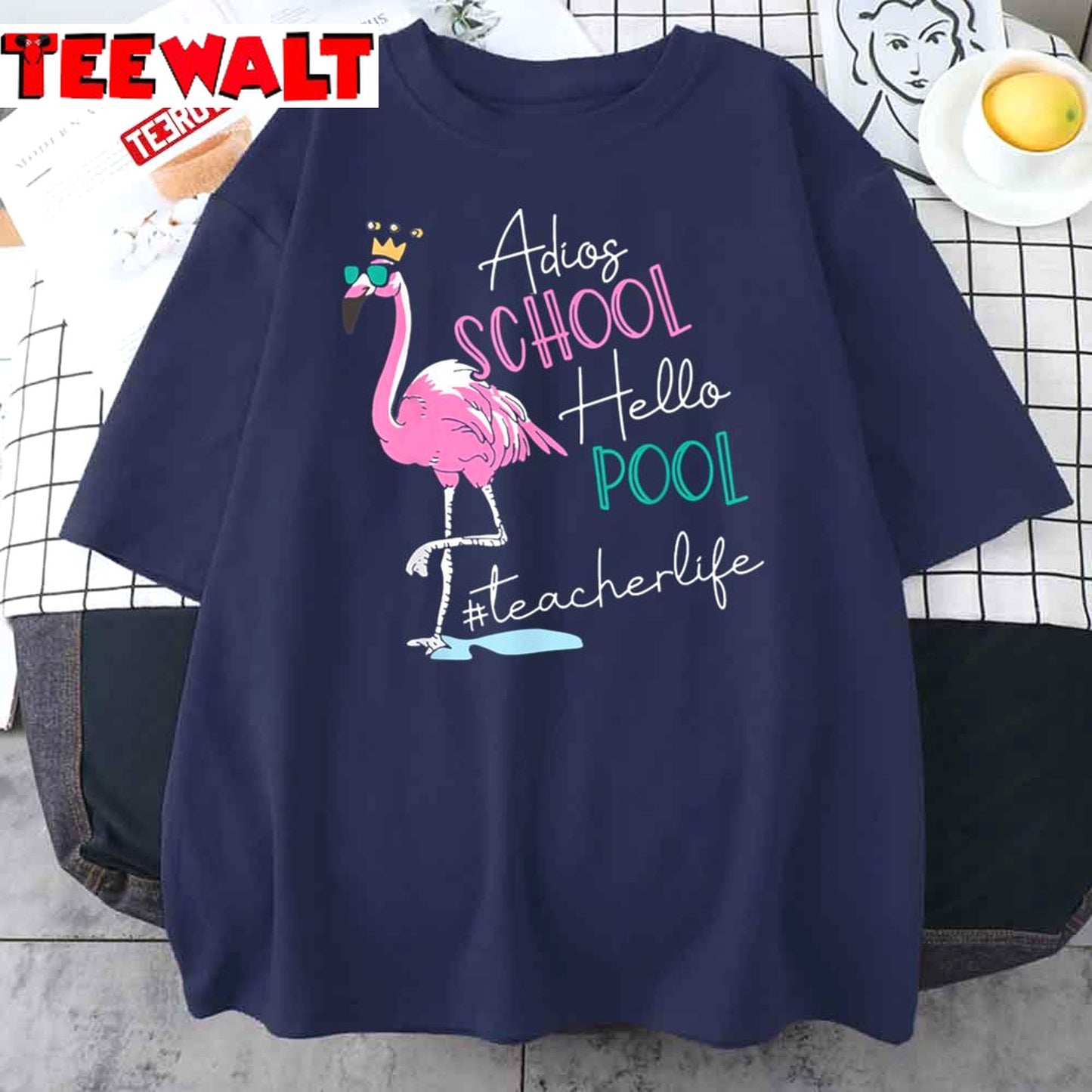 Adios School Hello Pool Flamingo Teacher Teacherlife Unisex T-Shirt