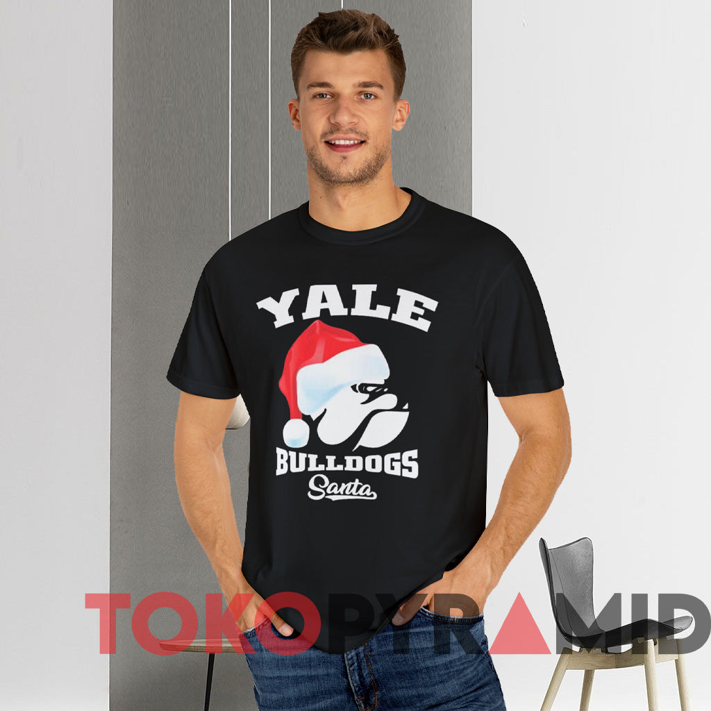 Yale Bulldogs Football Santa Hat Christmas T-shirt