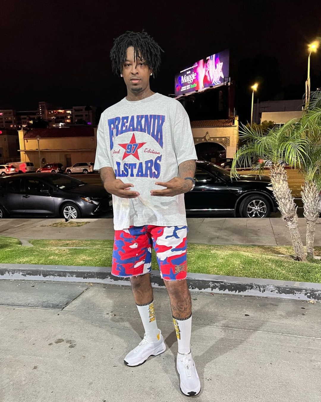 21 Savage 1997 Freaknik All Stars Vintage 1997 Atlanta 90s Rapper T-Shirt