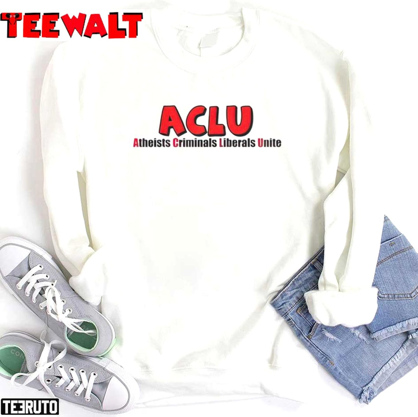 ACLU Atheists Criminals Liberals Unite Unisex T-Shirt