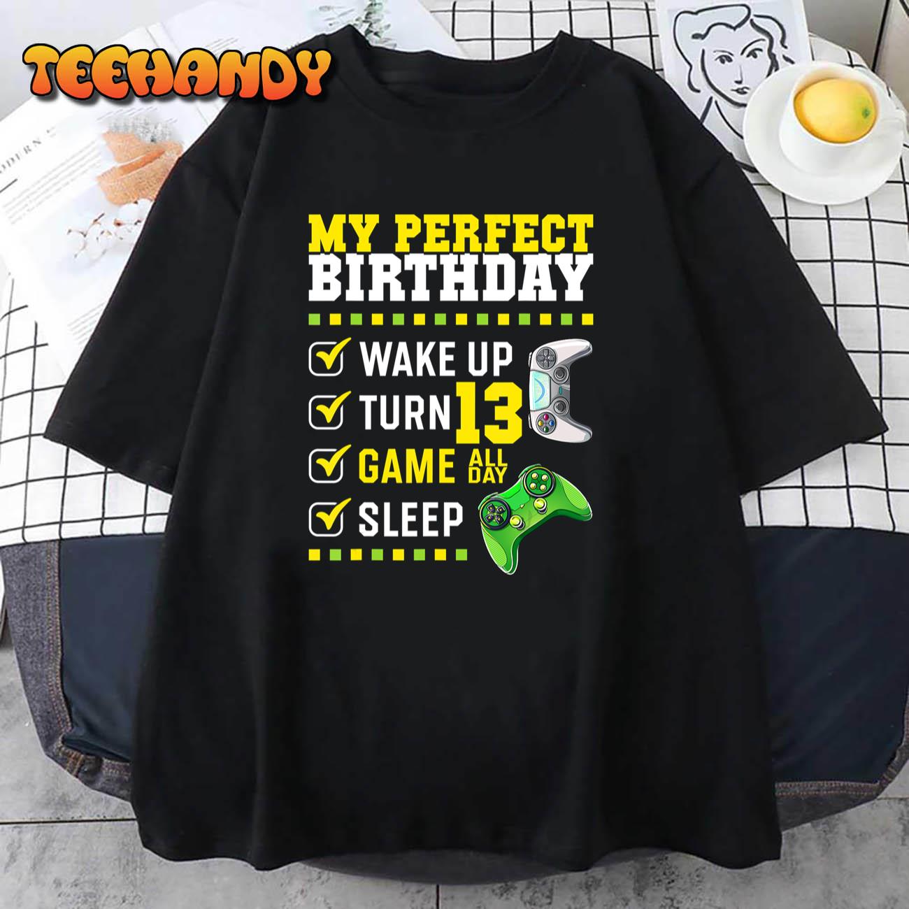 13th Birthday Party Perfect For Gamer 13 Years Old Boy Kids T-Shirt