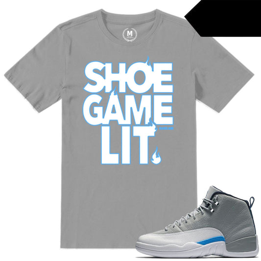 Wolf Grey 12s Shirts to match Sneaker Match Tees Grey Shoe Game Lit