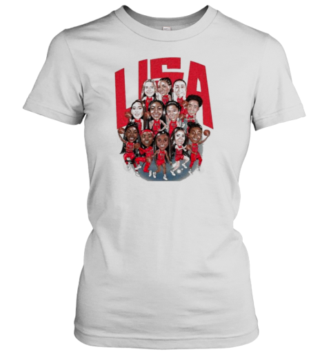 2024 USA Basketball Players Caricature T-Shirt