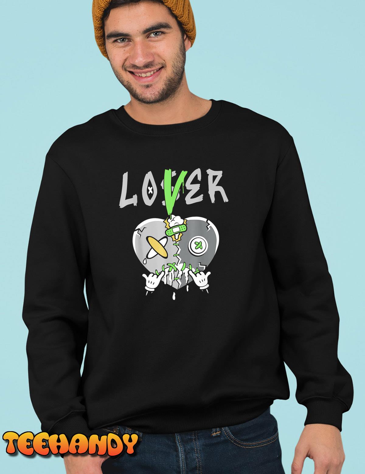 5 Retro Green Bean Loser Lover Heart Shoes 5s Green Bean T-Shirt