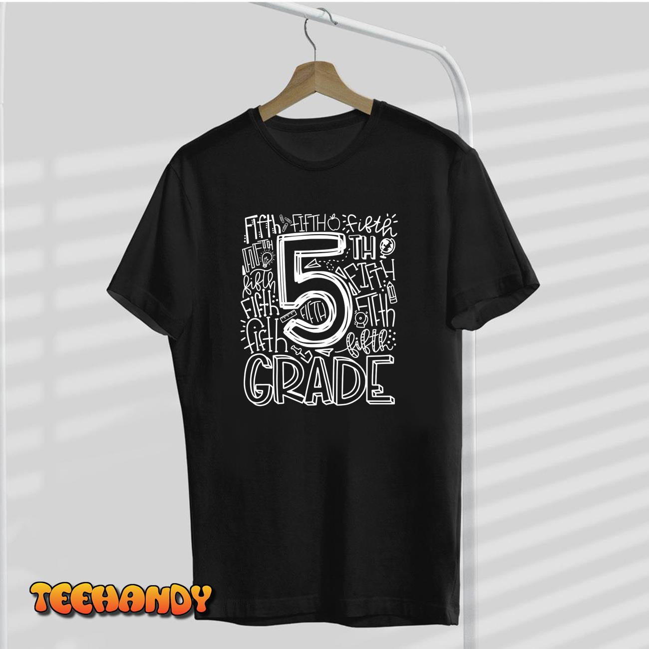 5th Grade Typography Team Fifth Grade Teacher Back To School T-Shirt