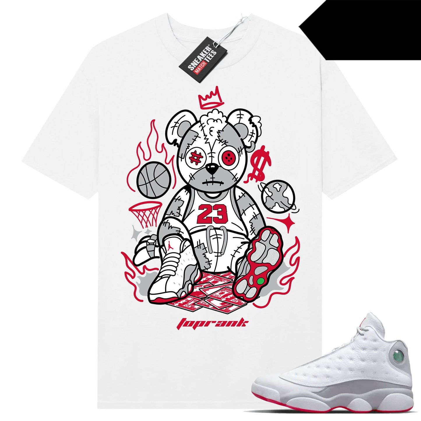 Wolf Grey 13s shirts to match Sneaker Match Tees White Baller Bear