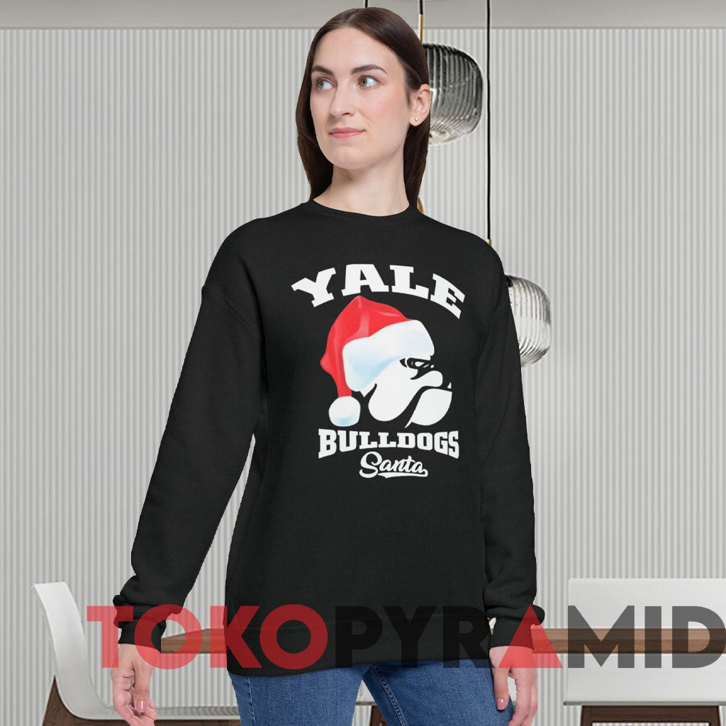 Yale Bulldogs Football Santa Hat Christmas T-shirt