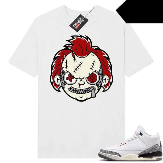 White Cement 3s to match Sneaker Match Tees White Misfit Chuckie