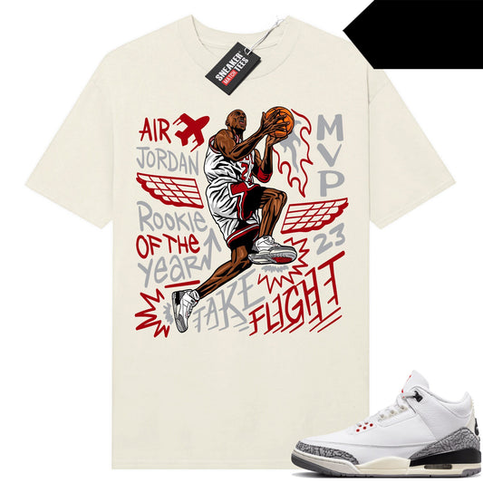 White Cement 3s to match Sneaker Match Tees Sail MJ Take Flight