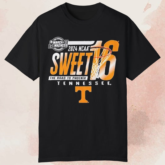 2024 NCAA Tennessee Volunteers Sweet 16 The Road To Phoenix Shirt