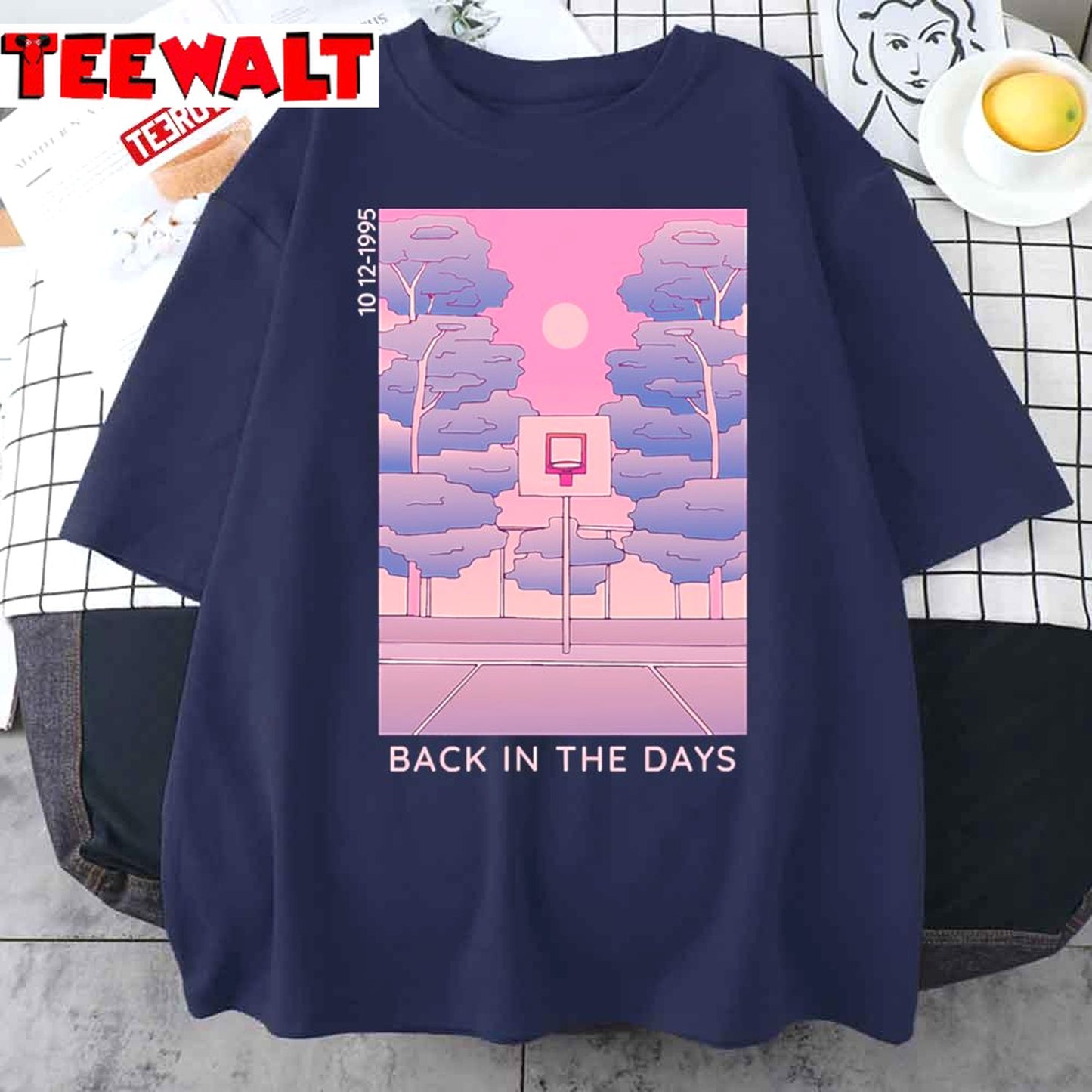 90s Anime Basketball Sunset Vaporwave Unisex T-Shirt