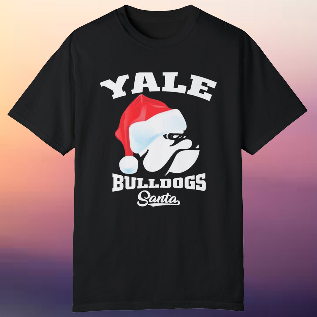 Yale Bulldogs Football Santa Hat Christmas T-shirt