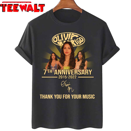 7th Anniversary 2015 2022 Olivia Rodrigo Thank You For Memories Signature Unisex T-Shirt