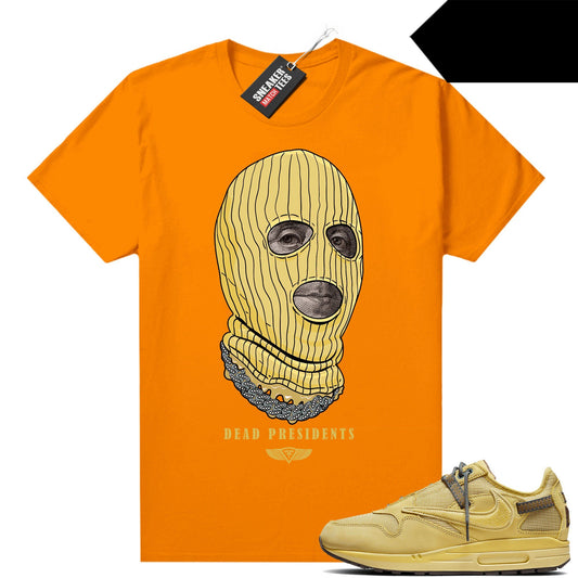 Air Max 1 Travis Saturn Gold Sneaker Match Tees Orange Dead Presidents