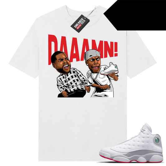 Wolf Grey 13s shirts to match Sneaker Match Tees White DAAAMN