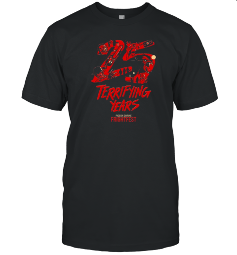 25 Terrifying Years Pigeon Shrine Frightfest T-Shirt