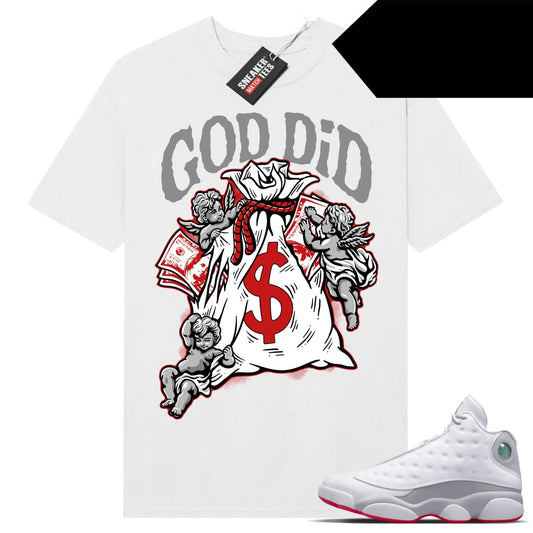 Wolf Grey 13s shirts to match Sneaker Match Tees White God Did Money Bag