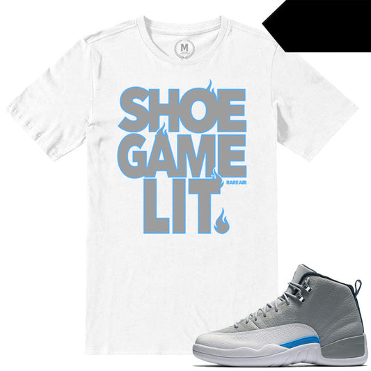 Wolf Grey 12s Shirts to match Sneaker Match Tees White Shoe Game Lit