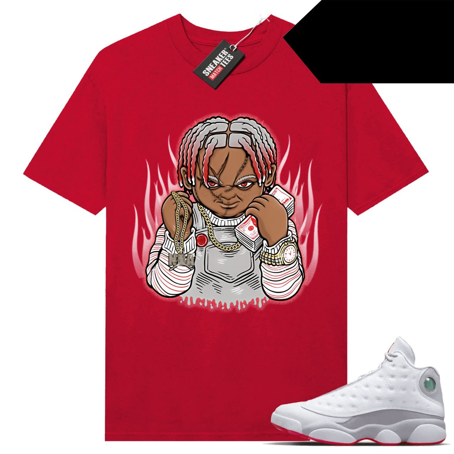 Wolf Grey 13s shirts to match Sneaker Match Tees Red Trap Chucky