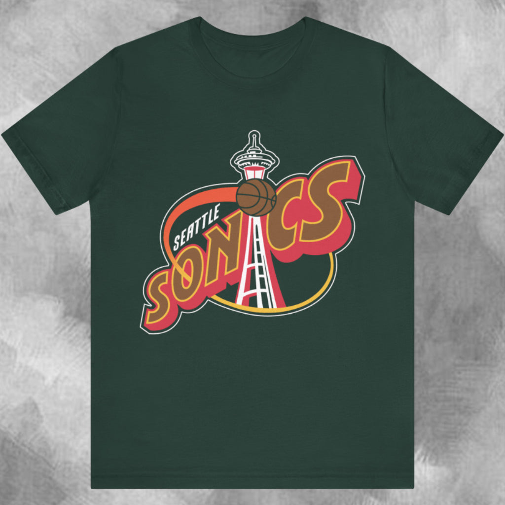 90's Vintage Seattle Sonics NBA Team Big Logo Shirt